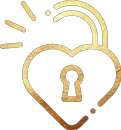 Opened lock-shaped heart icon